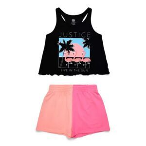 B38 Justice Girl's Shorts Outfits Pullover Sleeveless Size Large 12-14 072124